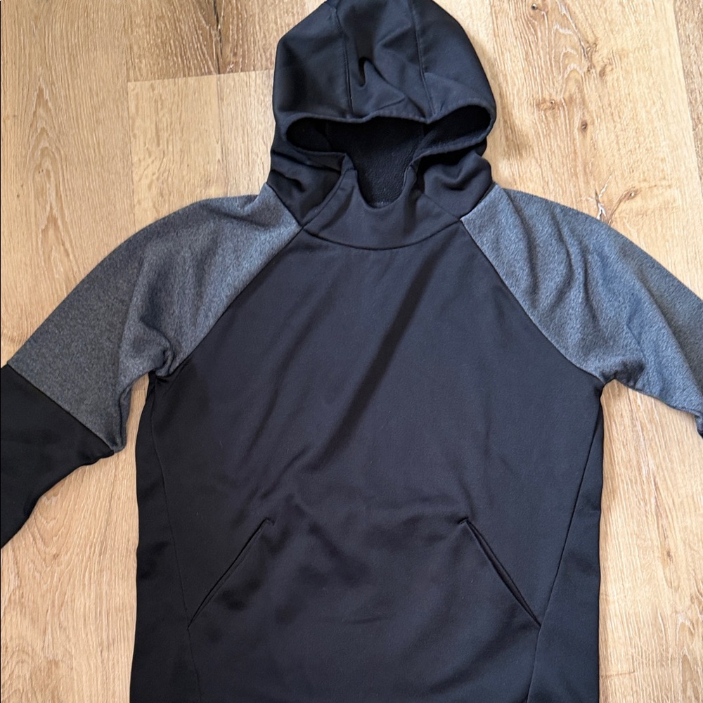 MTA Sport Black Hooded Pullover with Gray Raglan Sleeves